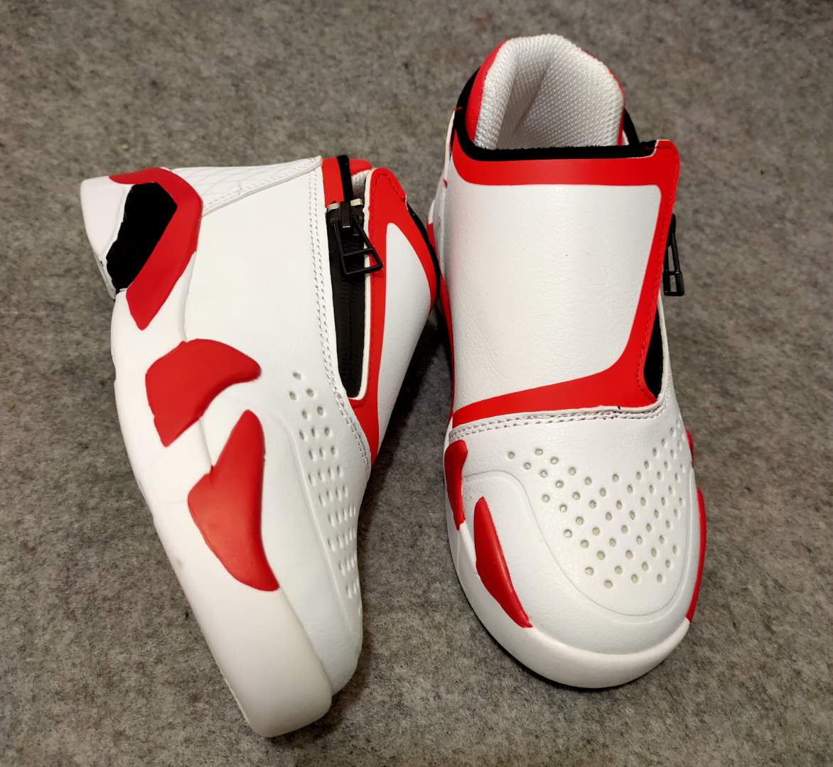 2020 Air Jordan 14 White Red Black For Kids - Click Image to Close